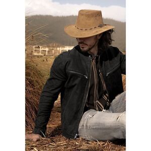 FRYE Men's Black Nappa Long Sleeve Lamb Leather Full Zip Motorcycle Jacket XL